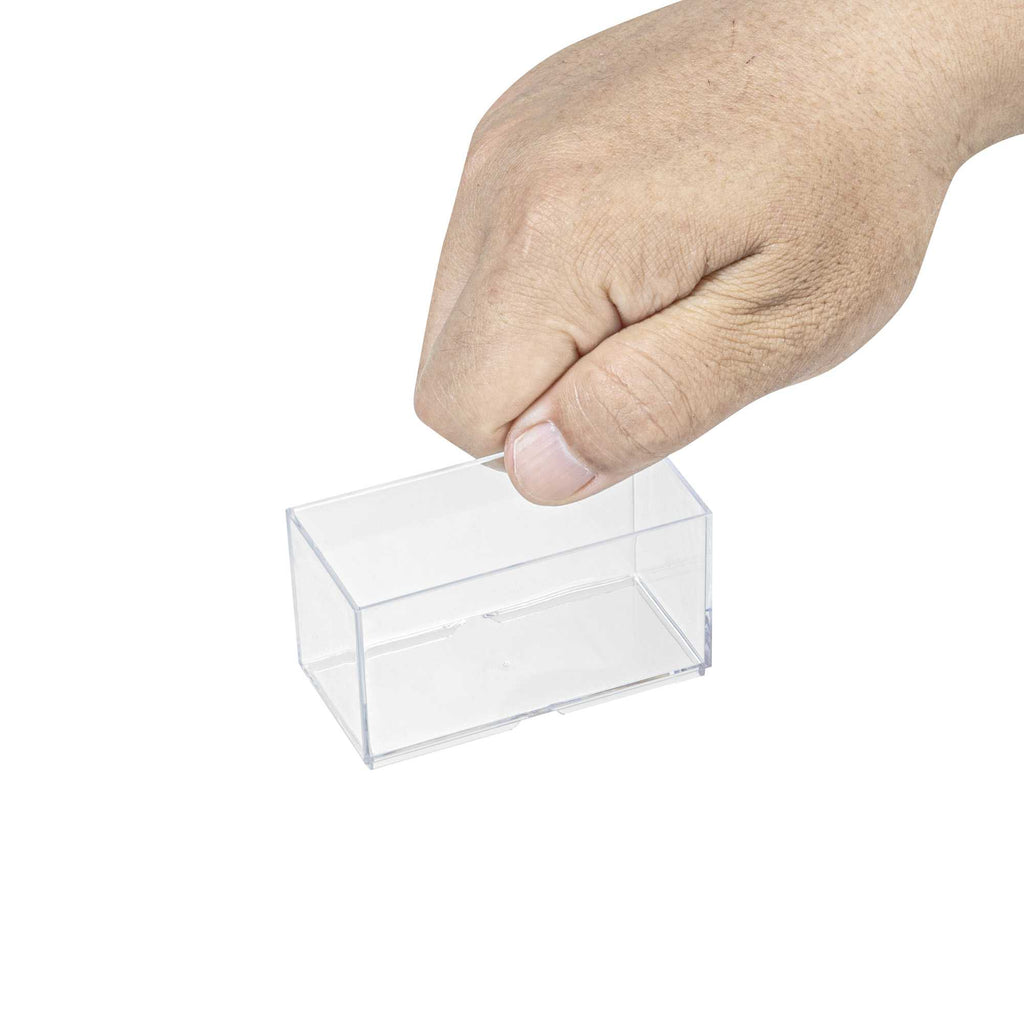 Mini Serve 3 oz Rectangle Clear Plastic Dessert Cup - Stackable - 2 3/4" x 1 1/2" x 1 1/2" - 20 count box