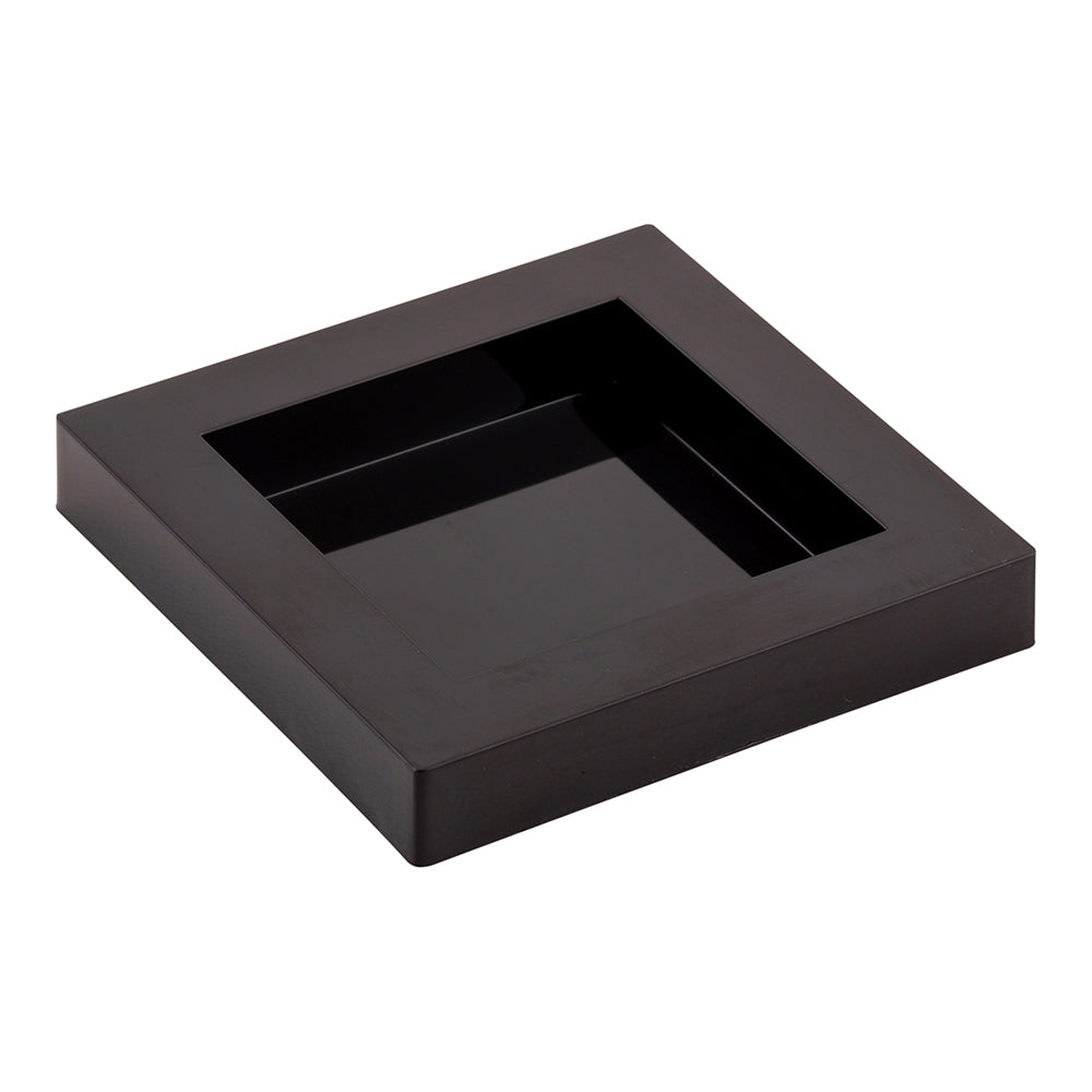 Mini Serve Square Black Plastic Mini Cubic Plate - 2 1/2" x 2 1/2" - 20 count box