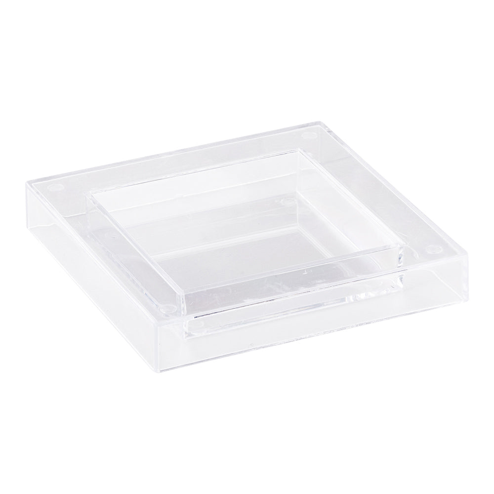 Mini Serve Square Clear Plastic Mini Cubic Plate - 2 1/2" x 2 1/2" - 100 count box