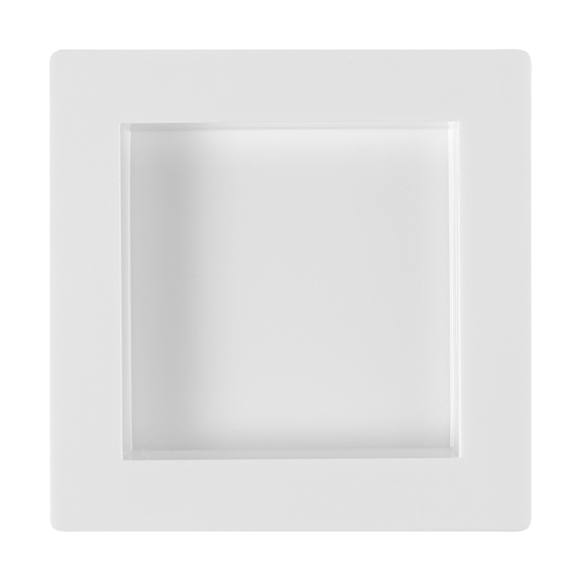 Mini Serve Square White Plastic Mini Cubic Plate - 2 1/2" x 2 1/2" - 20 count box
