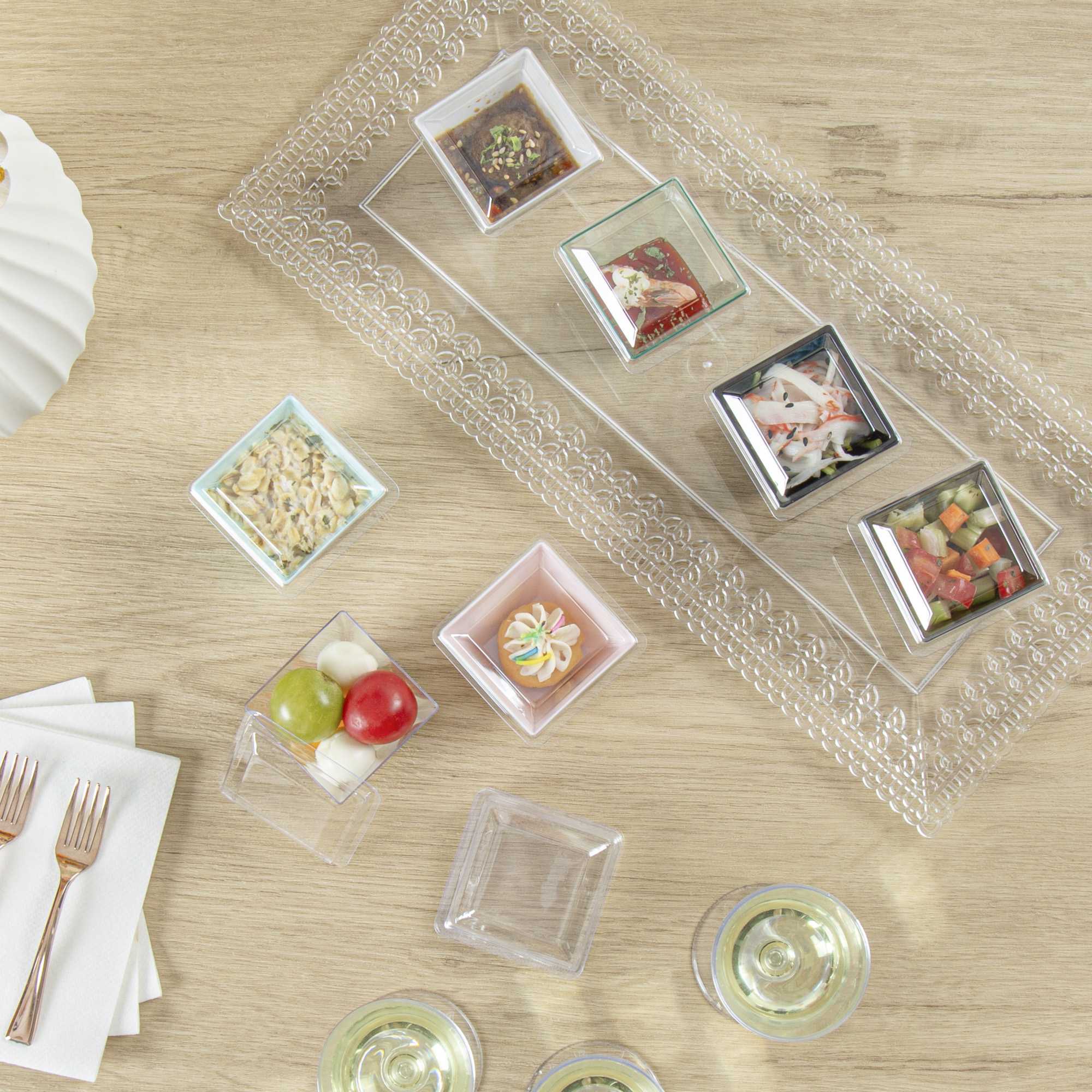 Mini Serve Square Clear Plastic Lid - Fits Mini Kova Cup - 100 count box