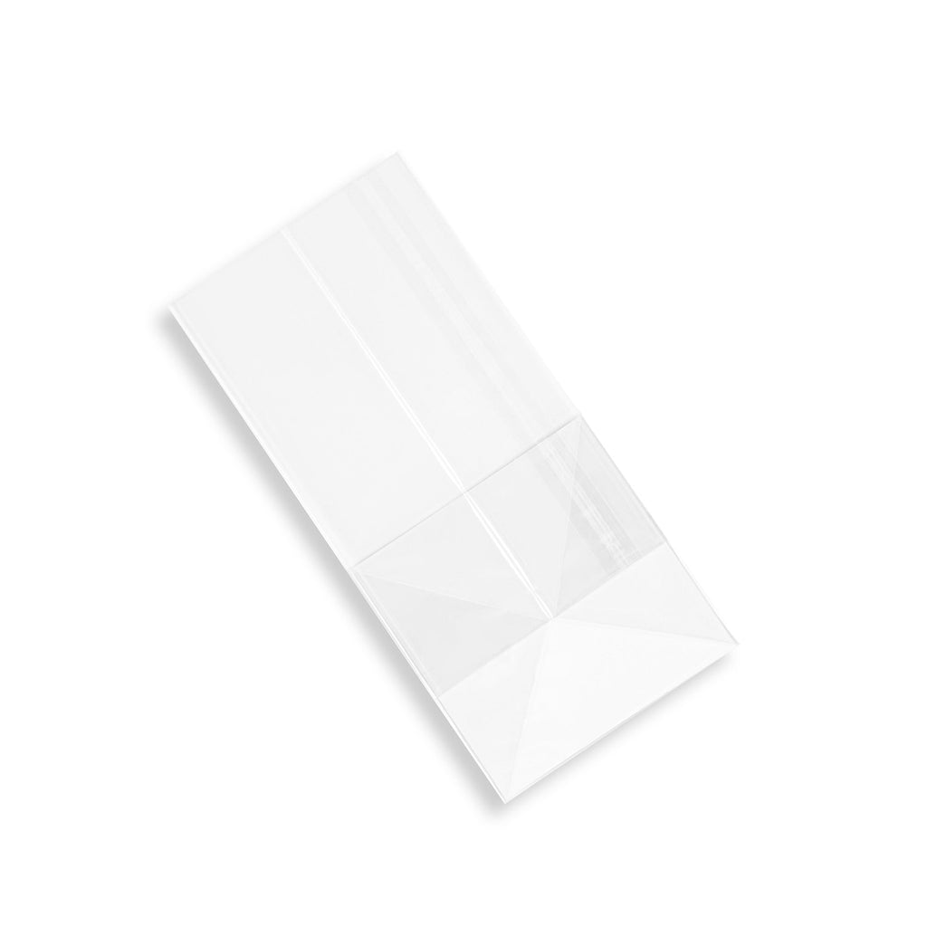 Bag Tek Clear Plastic Gusset Bag - Flat Bottom, Paper Insert, Heat Sealable - 4" x 4" x 9" - 100 count box