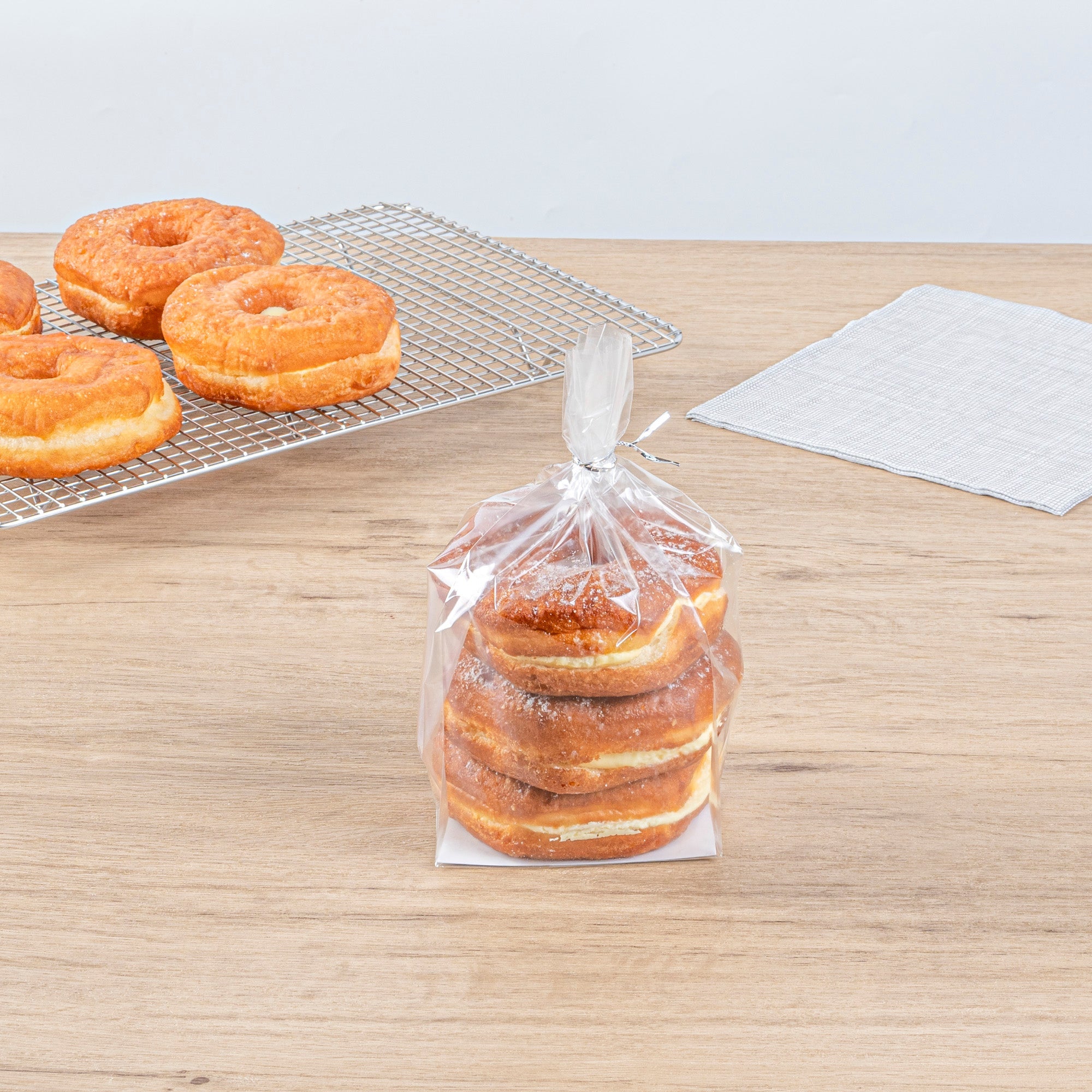 Bag Tek Clear Plastic Gusset Bag - Flat Bottom, Paper Insert, Heat Sealable - 4" x 4" x 9" - 100 count box