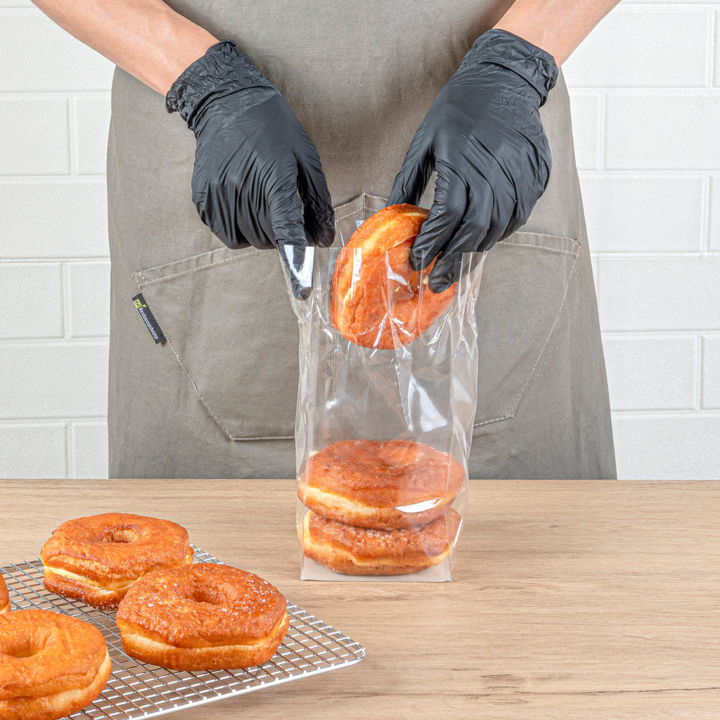 Bag Tek Clear Plastic Gusset Bag - Flat Bottom, Paper Insert, Heat Sealable - 4" x 4" x 9" - 100 count box