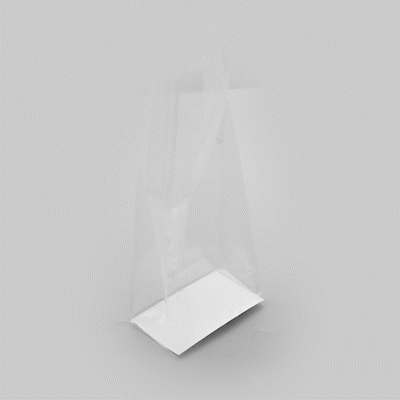 Bag Tek Clear Plastic Gusset Bag - Flat Bottom, Paper Insert, Heat Sealable - 5" x 3" x 12" - 100 count box