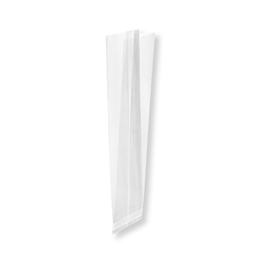 Bag Tek Clear Plastic Gusset Bag - High Clarity, Heat Sealable - 2" x 1" x 5" - 100 count box