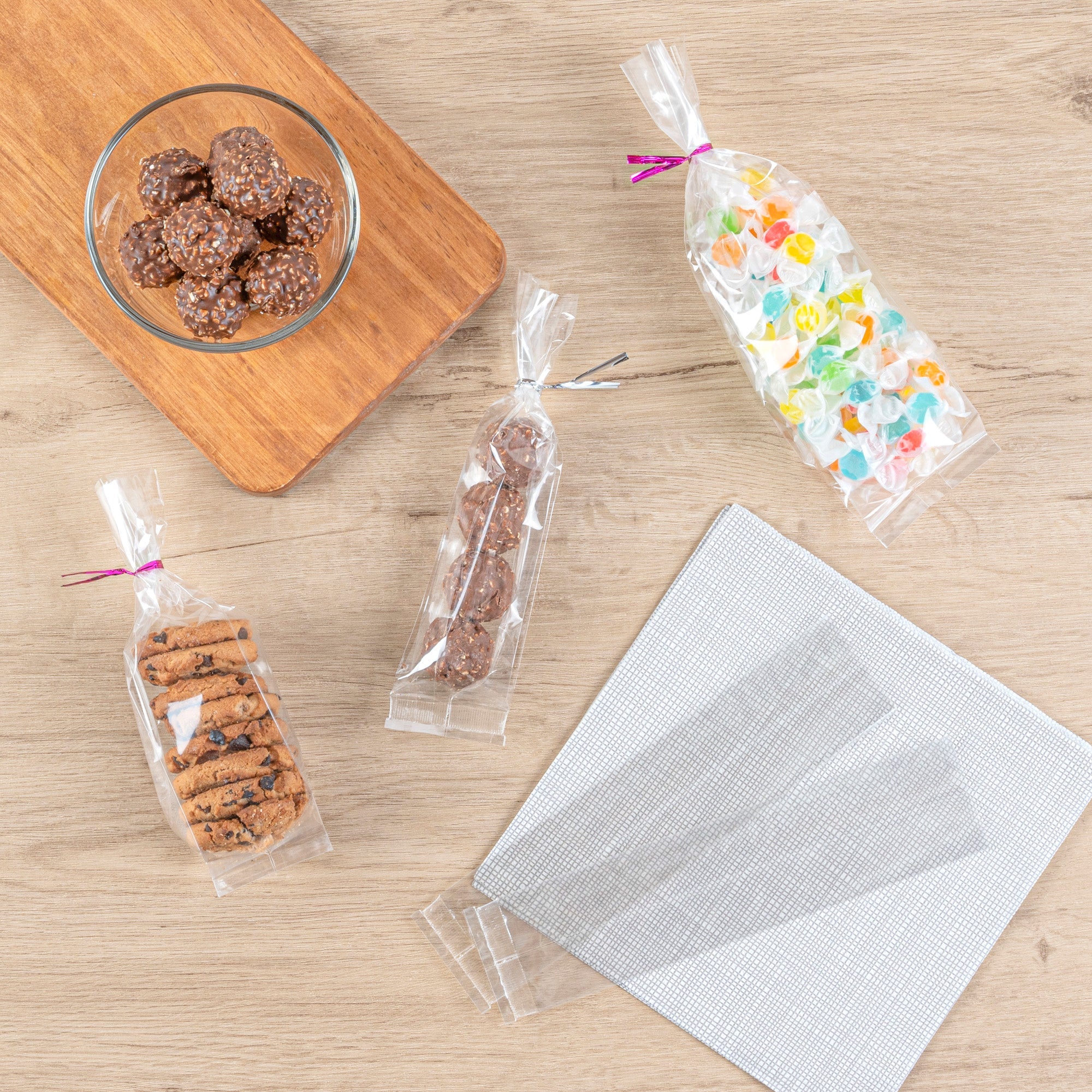 Bag Tek Clear Plastic Gusset Bag - High Clarity, Heat Sealable - 2" x 1" x 5" - 100 count box