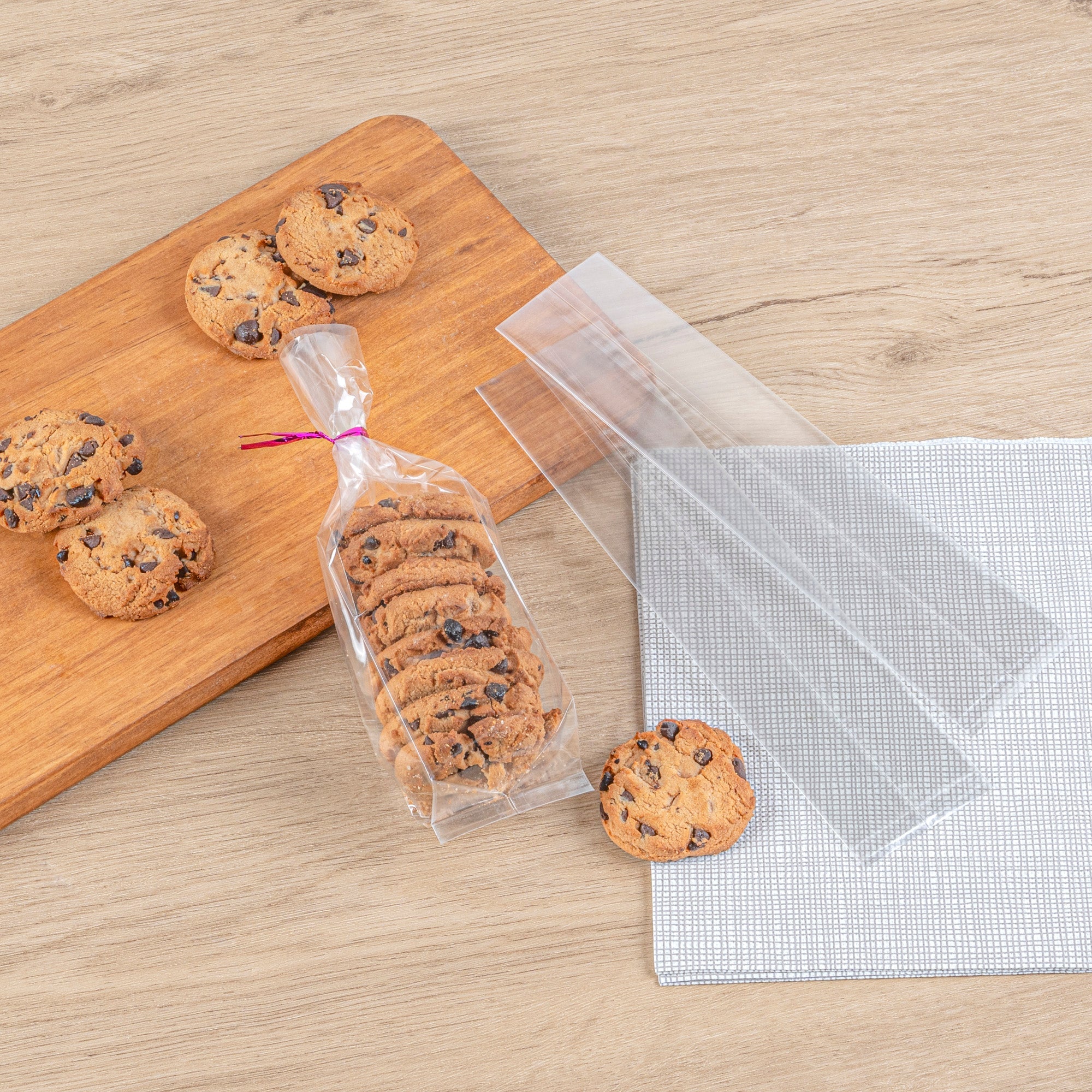 Bag Tek Clear Plastic Gusset Bag - High Clarity, Heat Sealable - 2" x 2" x 8 1/4" - 100 count box