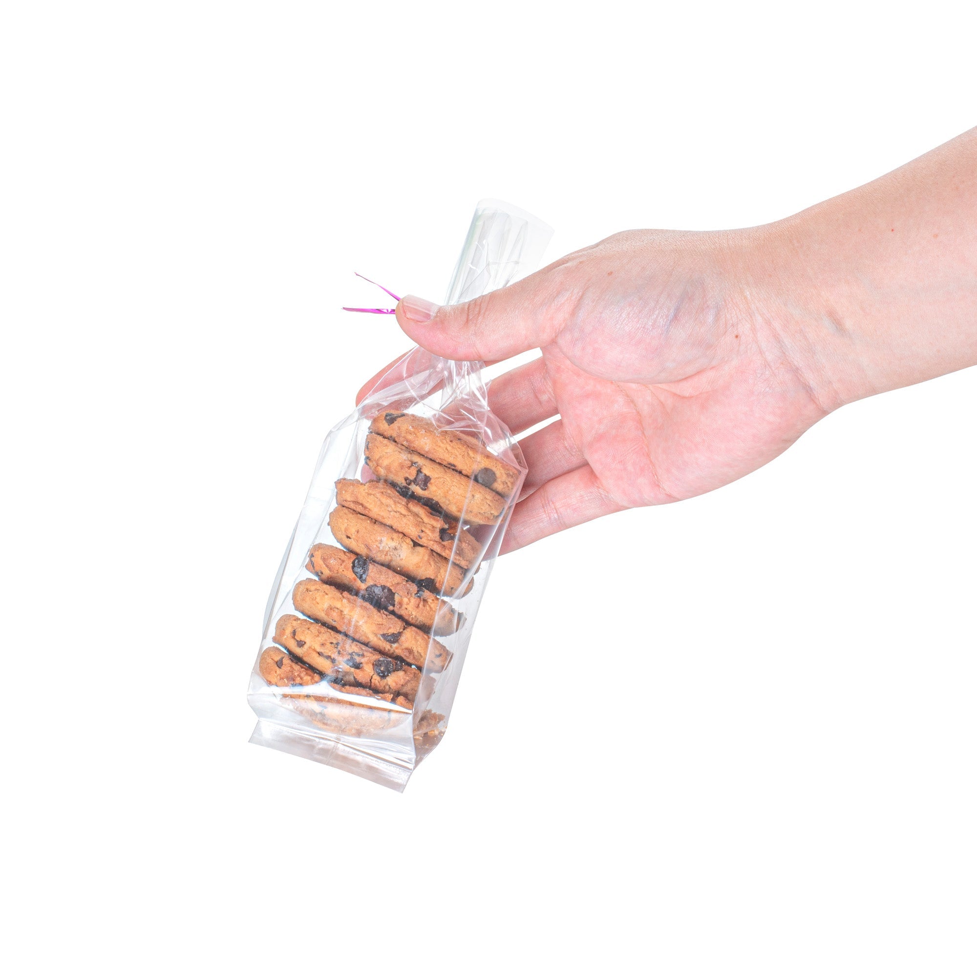 Bag Tek Clear Plastic Gusset Bag - High Clarity, Heat Sealable - 2" x 2" x 8 1/4" - 100 count box