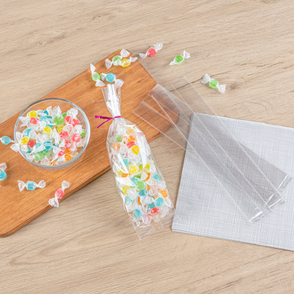 Bag Tek Clear Plastic Gusset Bag - High Clarity, Heat Sealable - 2 1/2" x 2" x 9 3/4" - 100 count box