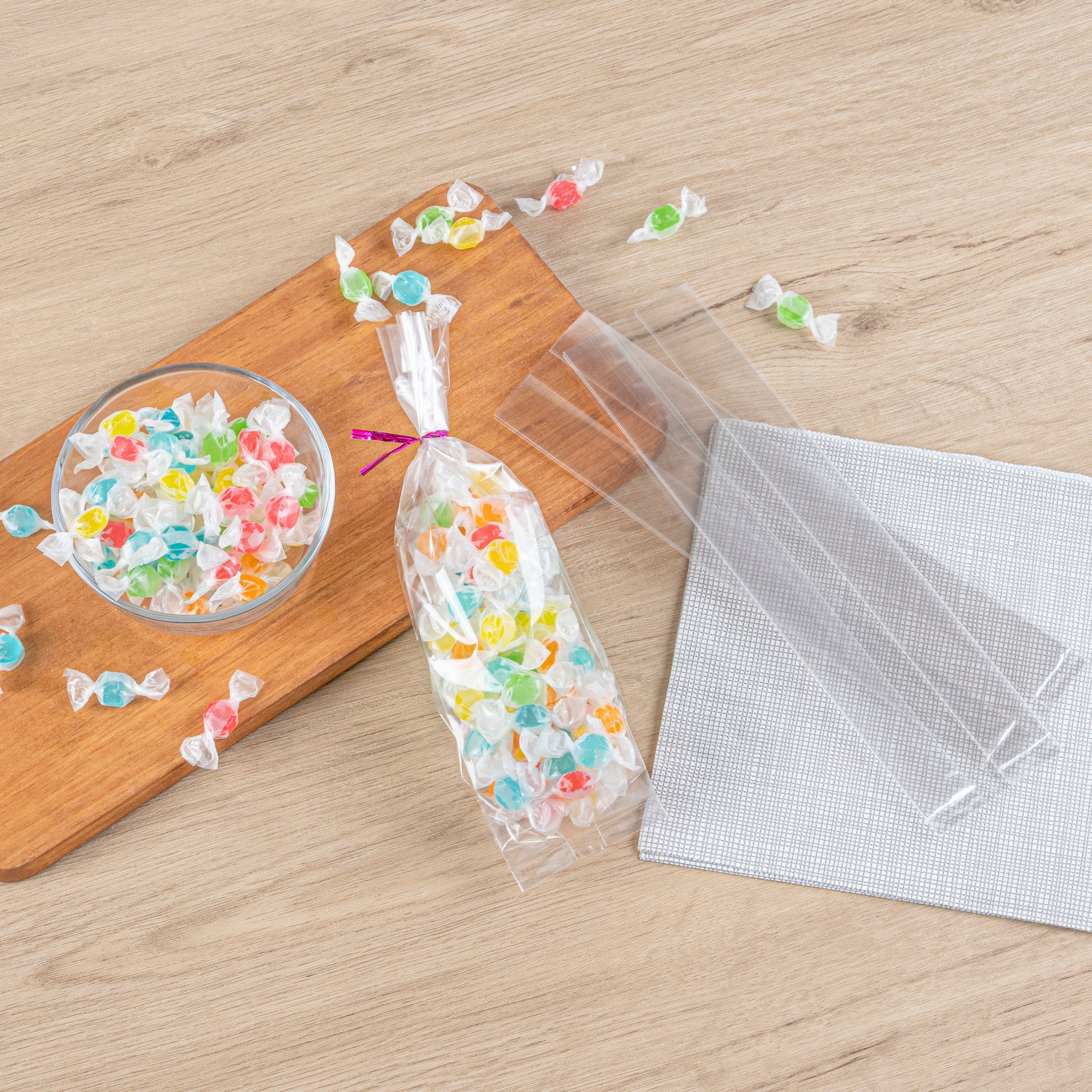 Bag Tek Clear Plastic Gusset Bag - High Clarity, Heat Sealable - 2 1/2" x 2" x 9 3/4" - 100 count box