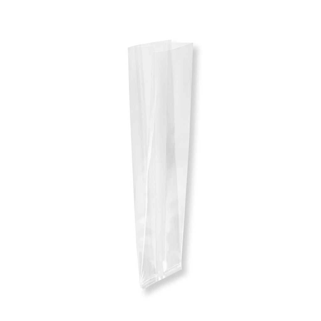 Bag Tek Clear Plastic Gusset Bag - High Clarity, Heat Sealable - 2 1/2" x 2" x 9 3/4" - 100 count box