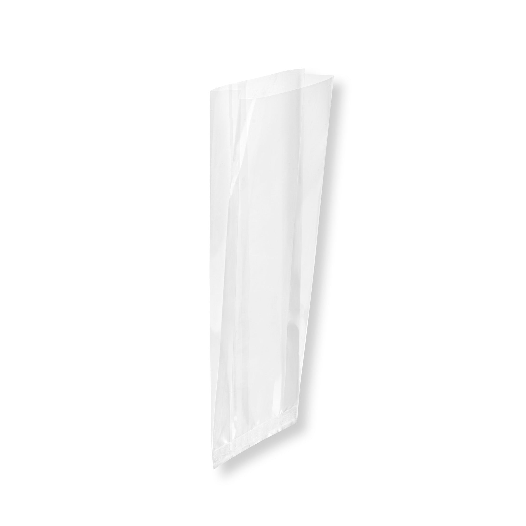Bag Tek Clear Plastic Gusset Bag - High Clarity, Heat Sealable - 3" x 1 1/4" x 8 1/4" - 100 count box