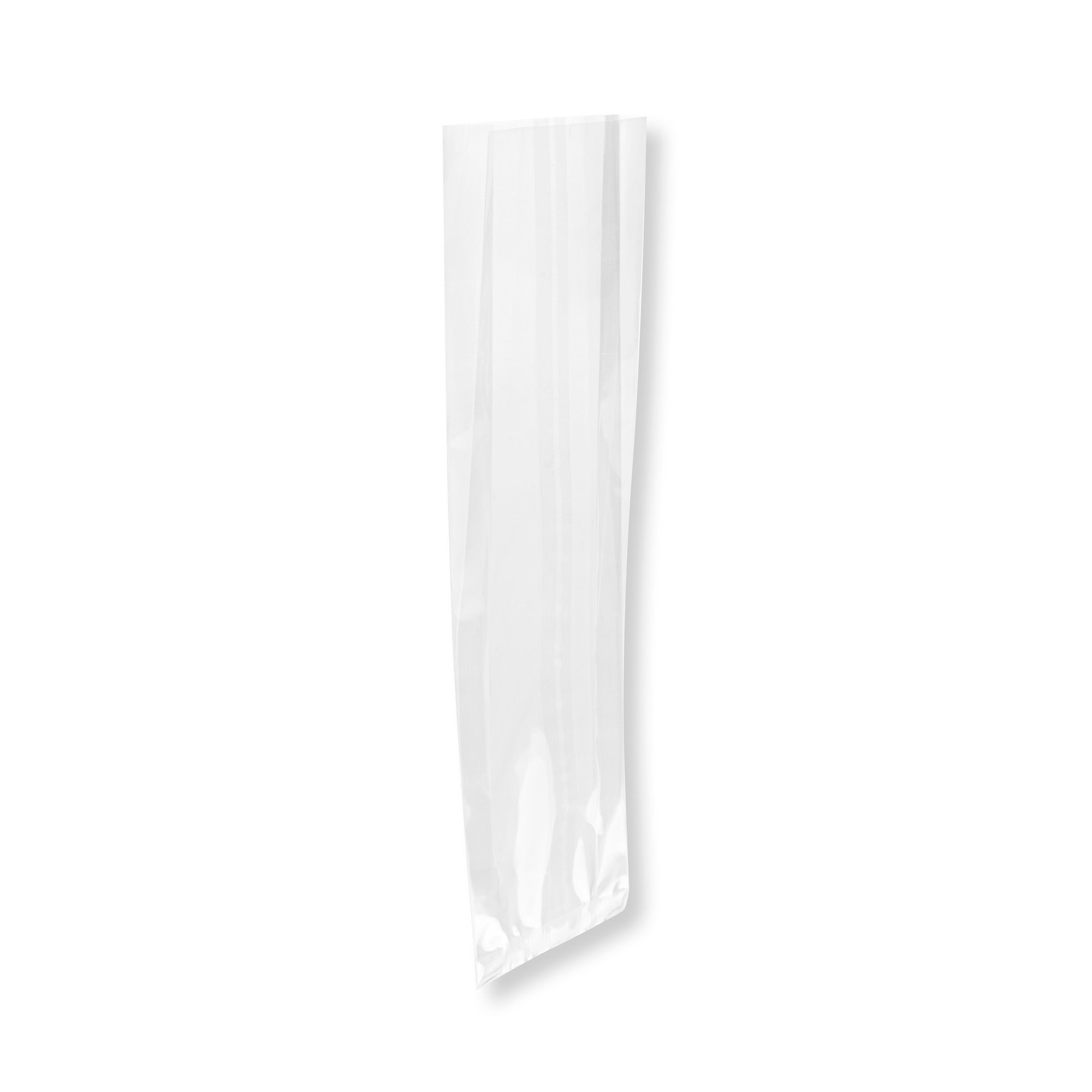 Bag Tek Clear Plastic Gusset Bag - High Clarity, Heat Sealable - 3 3/4" x 1 1/4" x 12" - 100 count box