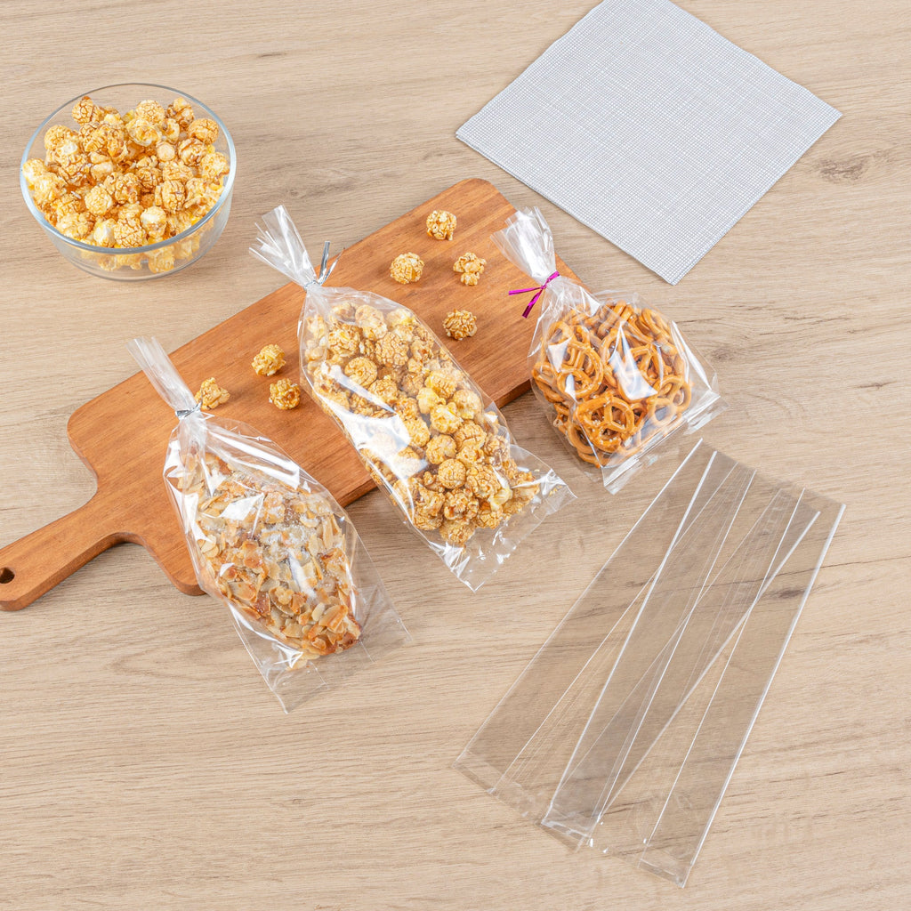 Bag Tek Clear Plastic Gusset Bag - High Clarity, Heat Sealable - 3 3/4" x 1 1/4" x 12" - 100 count box