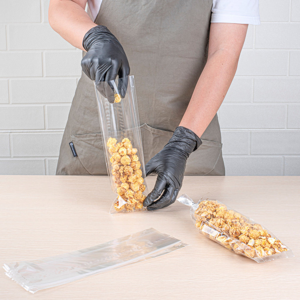 Bag Tek Clear Plastic Gusset Bag - High Clarity, Heat Sealable - 3 3/4" x 1 1/4" x 12" - 100 count box