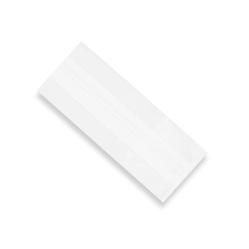 Bag Tek Clear Plastic Gusset Bag - High Clarity, Heat Sealable - 5" x 3" x 12" - 100 count box