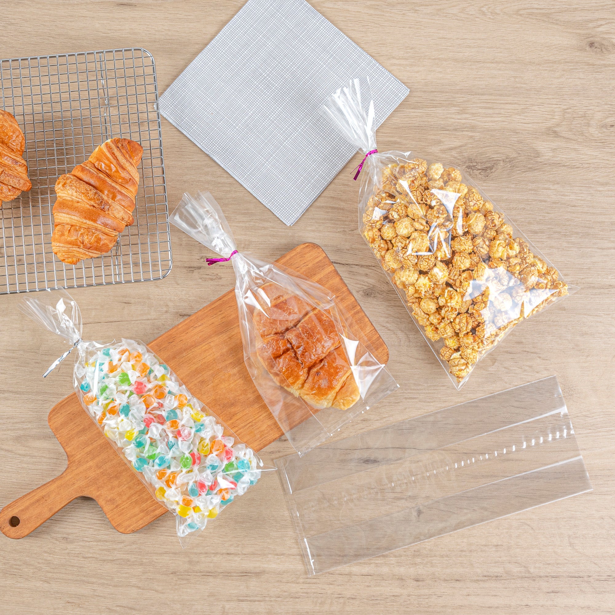 Bag Tek Clear Plastic Gusset Bag - High Clarity, Heat Sealable - 5" x 3" x 12" - 100 count box