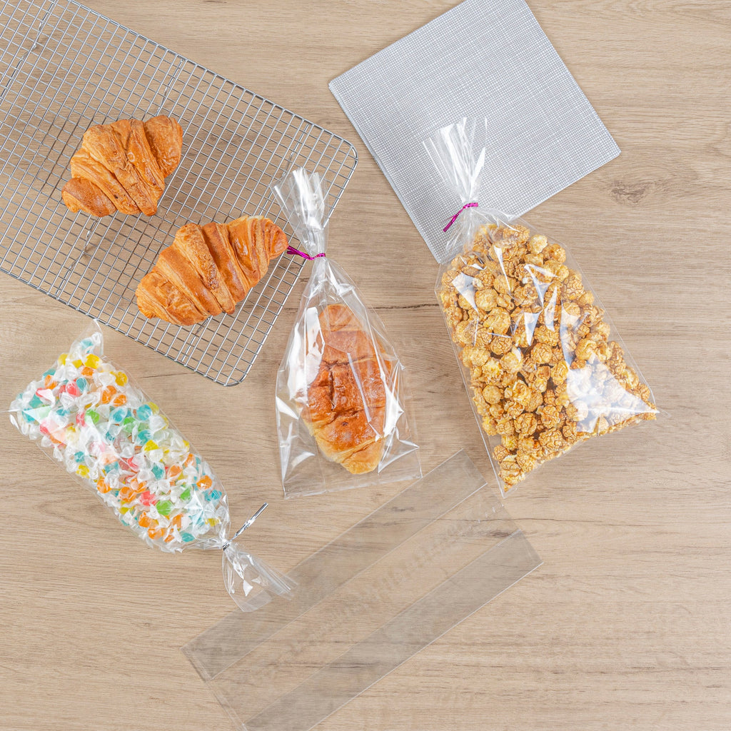 Bag Tek Clear Plastic Gusset Bag - High Clarity, Heat Sealable - 5" x 3" x 12" - 100 count box