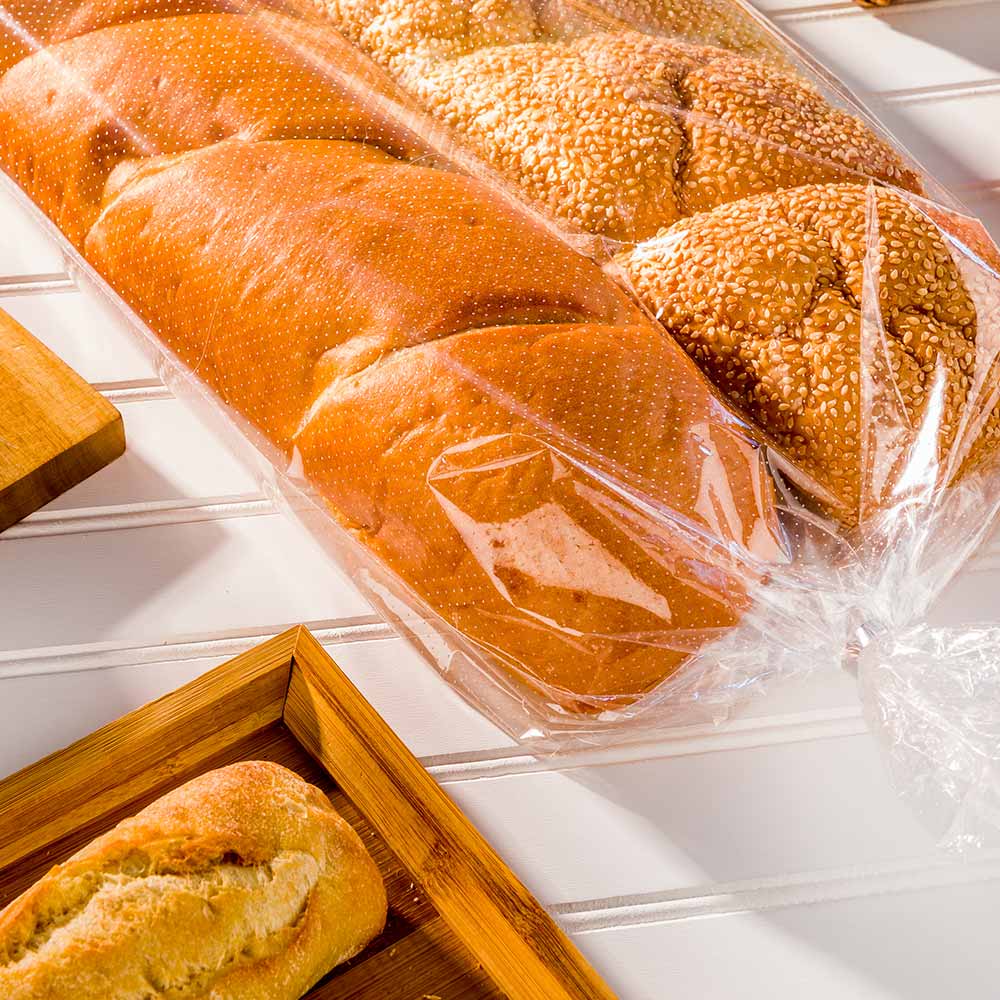 Bag Tek Clear Plastic Bread Bag - Micro-Perforated, with Wicket Dispenser - 24" x 13" - 250 count box