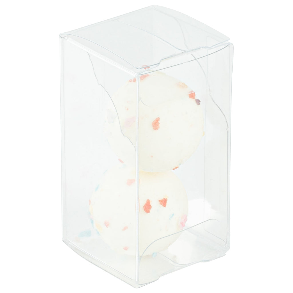 Sweet Vision Clear Plastic Candy Box - Tuck Top, with Sleeve - 1 1/2" x 1 1/2" x 2 3/4" - 100 count box