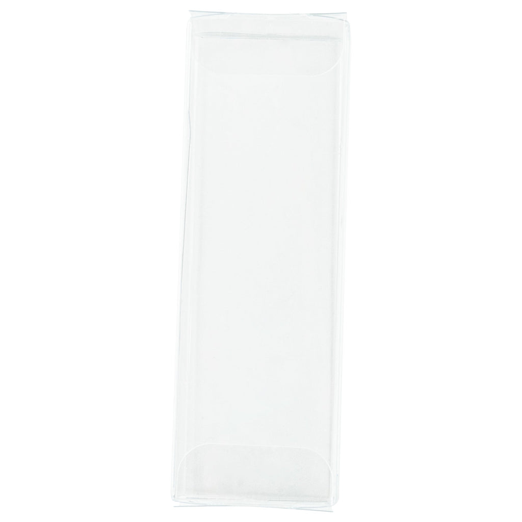 Sweet Vision Clear Plastic Candy Box - Tuck Top, with Sleeve - 1 1/2" x 1 1/2" x 4 1/4" - 100 count box
