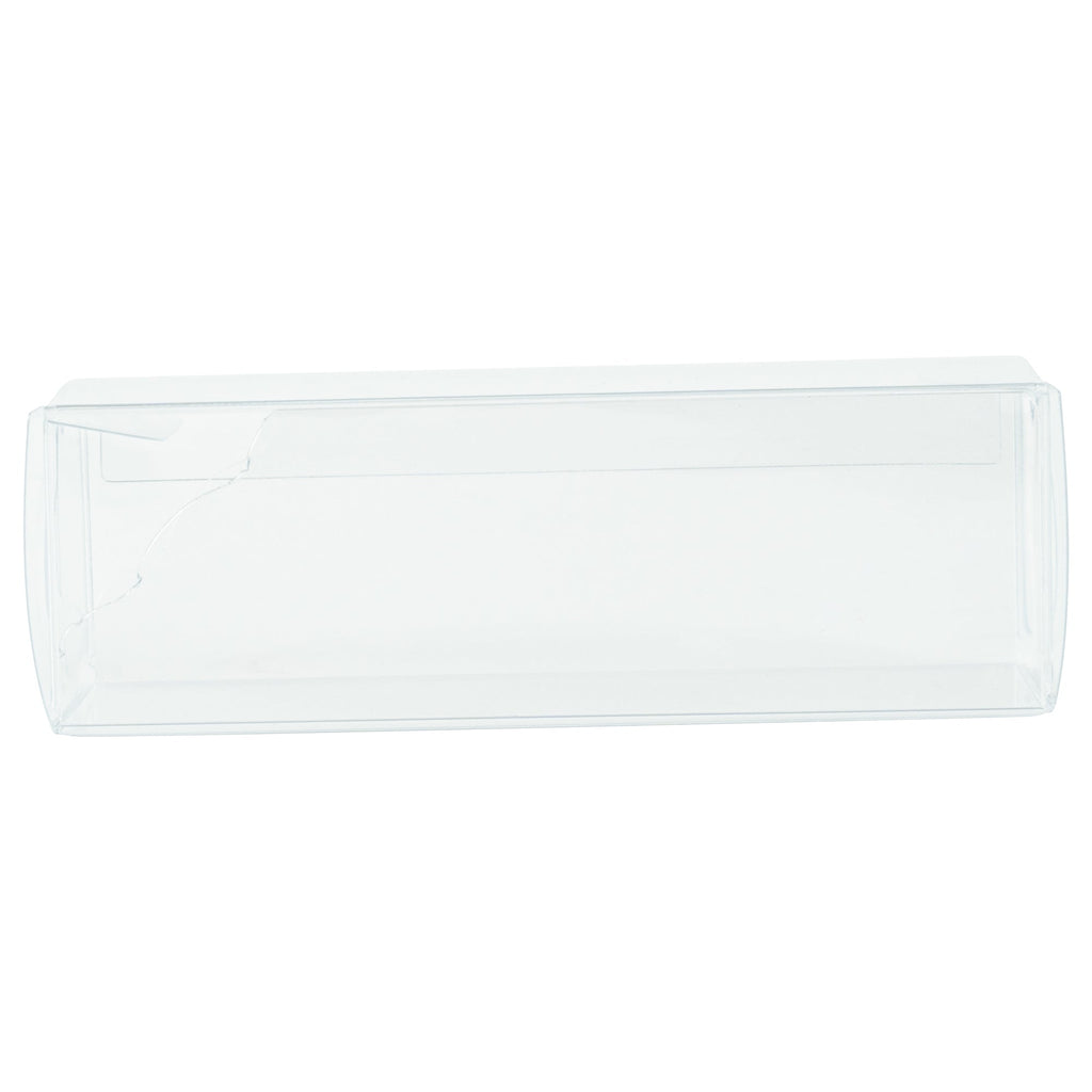 Sweet Vision Clear Plastic Candy Box - Tuck Top, with Sleeve - 1 1/2" x 1 1/2" x 4 1/4" - 100 count box