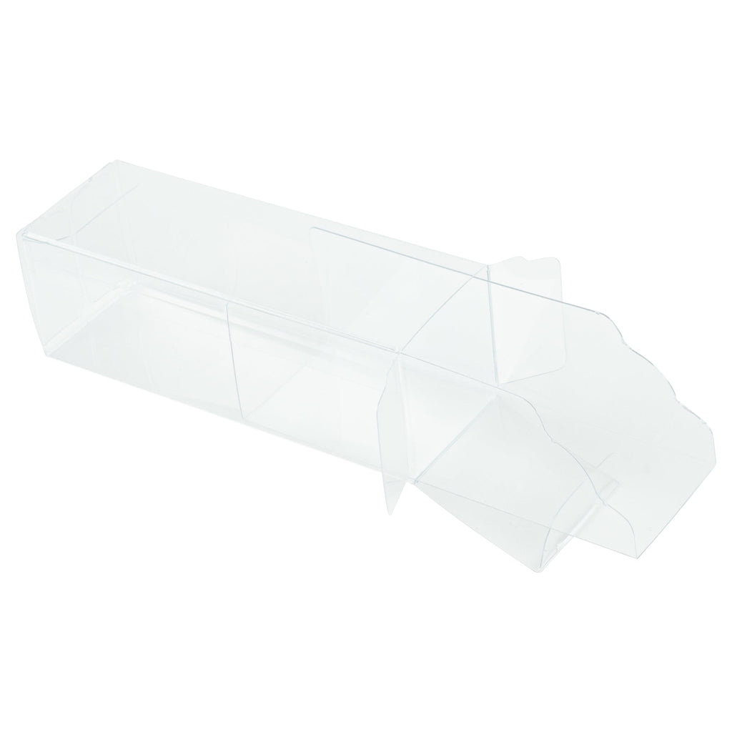 Sweet Vision Clear Plastic Candy Box - Tuck Top, with Sleeve - 1 1/2" x 1 1/2" x 4 1/4" - 100 count box