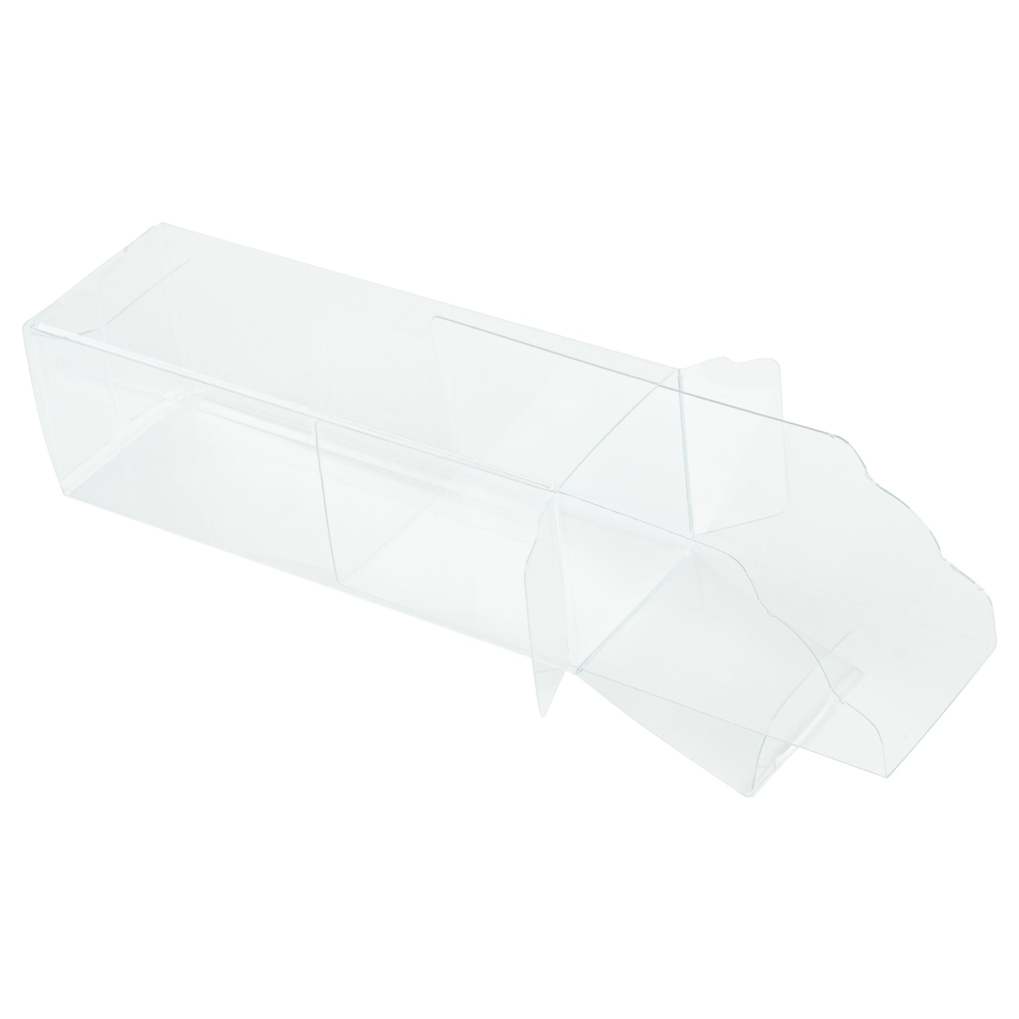 Sweet Vision Clear Plastic Candy Box - Tuck Top, with Sleeve - 1 1/2" x 1 1/2" x 4 1/4" - 100 count box