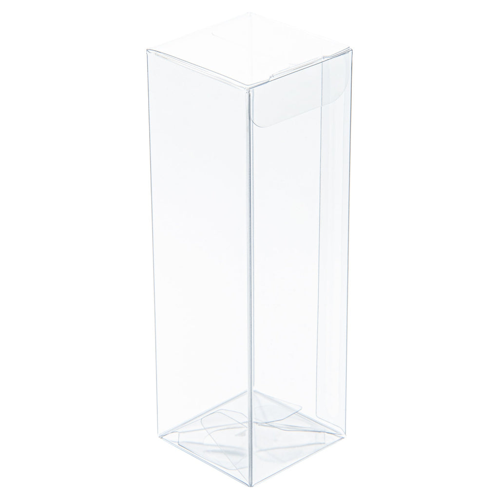 Sweet Vision Clear Plastic Favor Box - Tuck Top, Pop & Lock Bottom - 1 1/2" x 1 1/2" x 5" - 100 count box