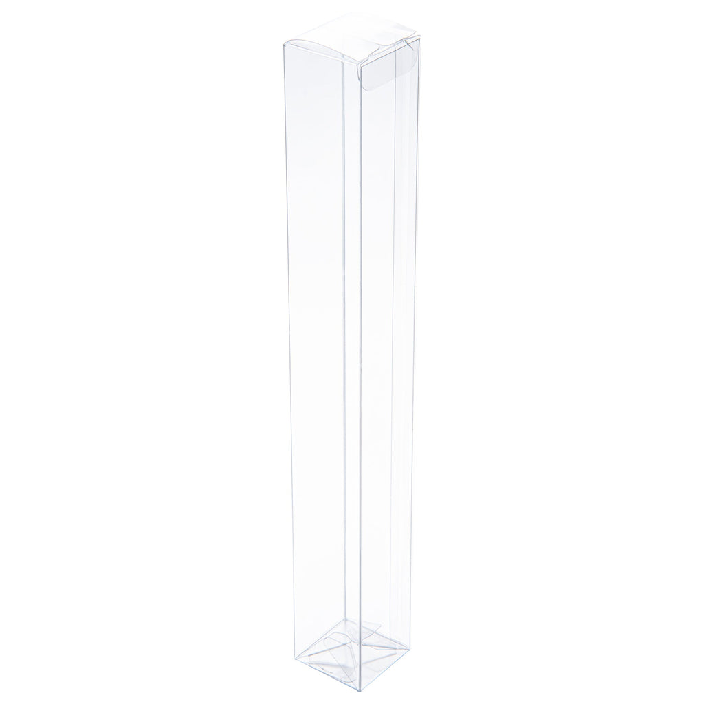Sweet Vision Clear Plastic Favor Box - Tuck Top, Pop & Lock Bottom - 12" x 1 1/2" x 1 1/2" - 100 count box
