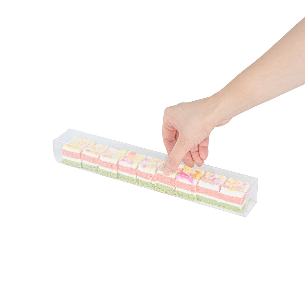 Sweet Vision Clear Plastic Favor Box - Tuck Top, Pop & Lock Bottom - 12" x 1 1/2" x 1 1/2" - 100 count box