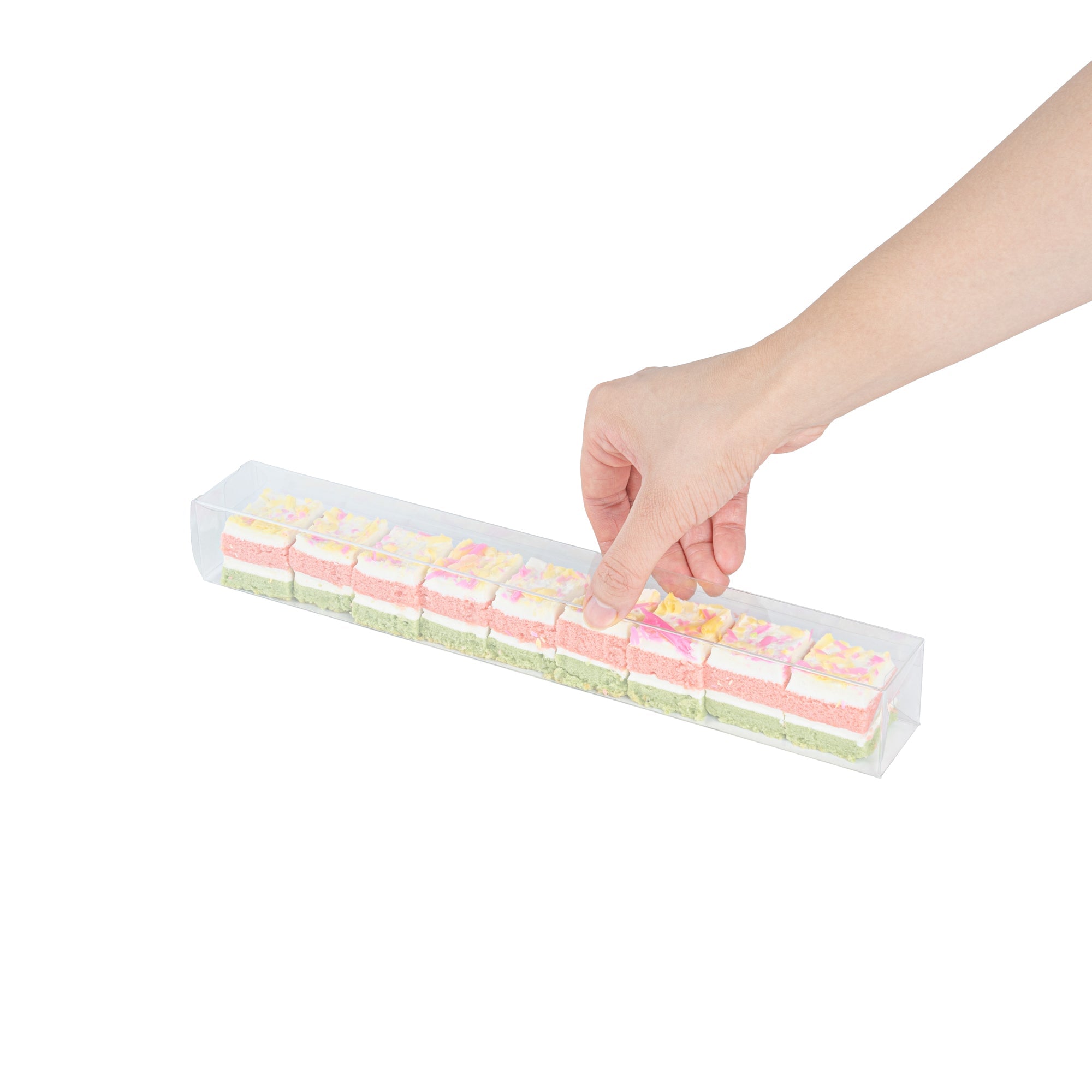 Sweet Vision Clear Plastic Favor Box - Tuck Top, Pop & Lock Bottom - 12" x 1 1/2" x 1 1/2" - 100 count box