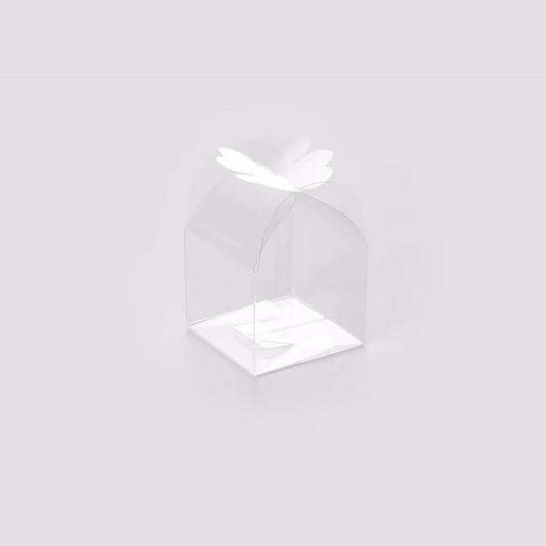 Sweet Vision Clear Plastic Gift Box - Clover Leaf Top - 2 3/4" x 2 3/4" x 2 1/2" - 100 count box