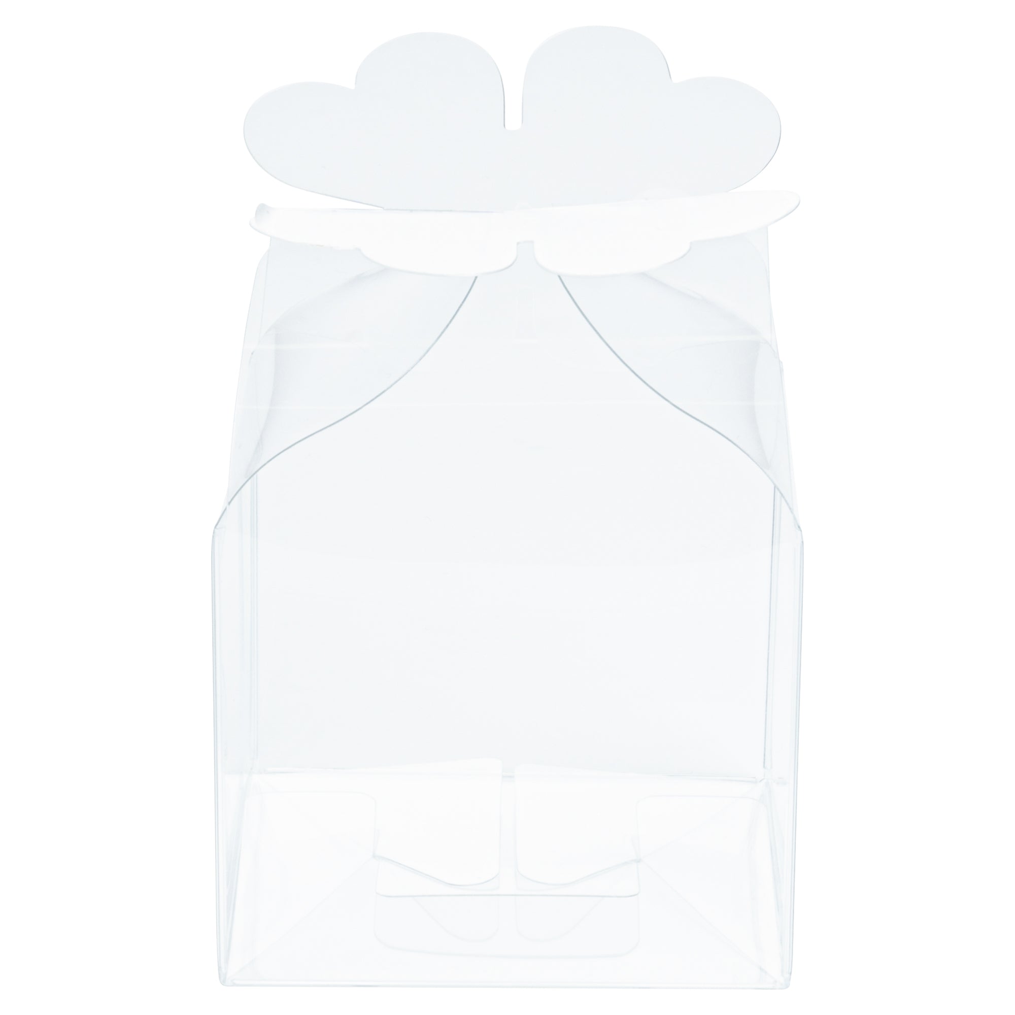 Sweet Vision Clear Plastic Gift Box - Clover Leaf Top - 2 3/4" x 2 3/4" x 2 1/2" - 100 count box
