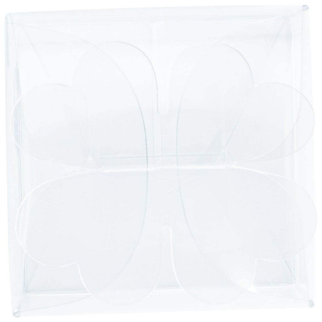 Sweet Vision Clear Plastic Gift Box - Clover Leaf Top - 2 3/4" x 2 3/4" x 2 1/2" - 100 count box