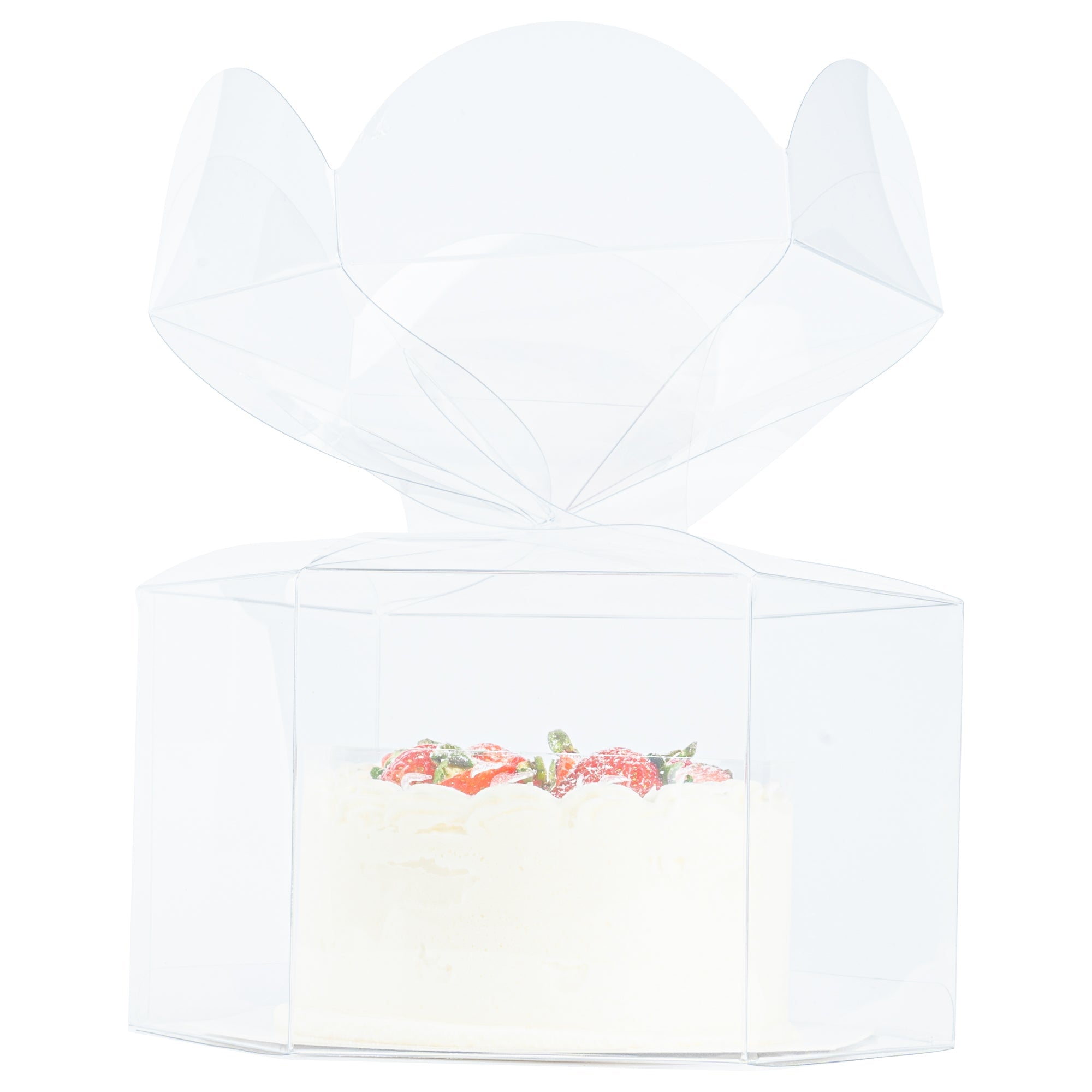 Sweet Vision Clear Plastic Gift Box - Flower Top - 6 1/2" x 7 1/2" x 7 3/4" - 100 count box