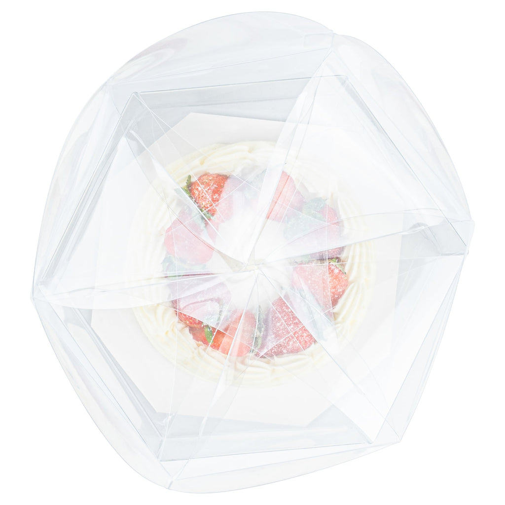 Sweet Vision Clear Plastic Gift Box - Flower Top - 6 1/2" x 7 1/2" x 7 3/4" - 100 count box