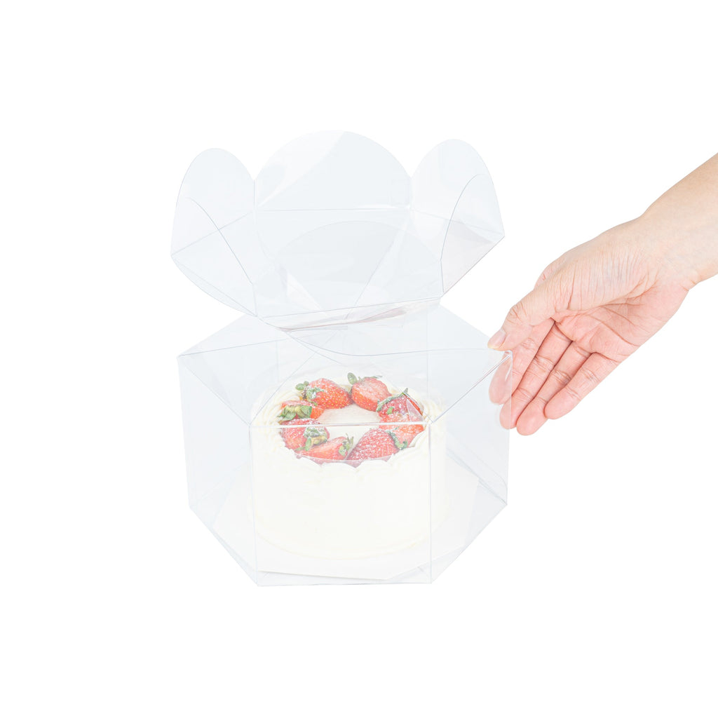 Sweet Vision Clear Plastic Gift Box - Flower Top - 6 1/2" x 7 1/2" x 7 3/4" - 100 count box