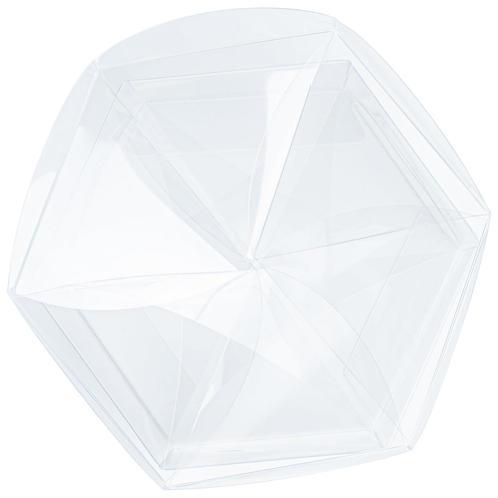 Sweet Vision Clear Plastic Gift Box - Flower Top - 6 1/2" x 7 1/2" x 7 3/4" - 100 count box