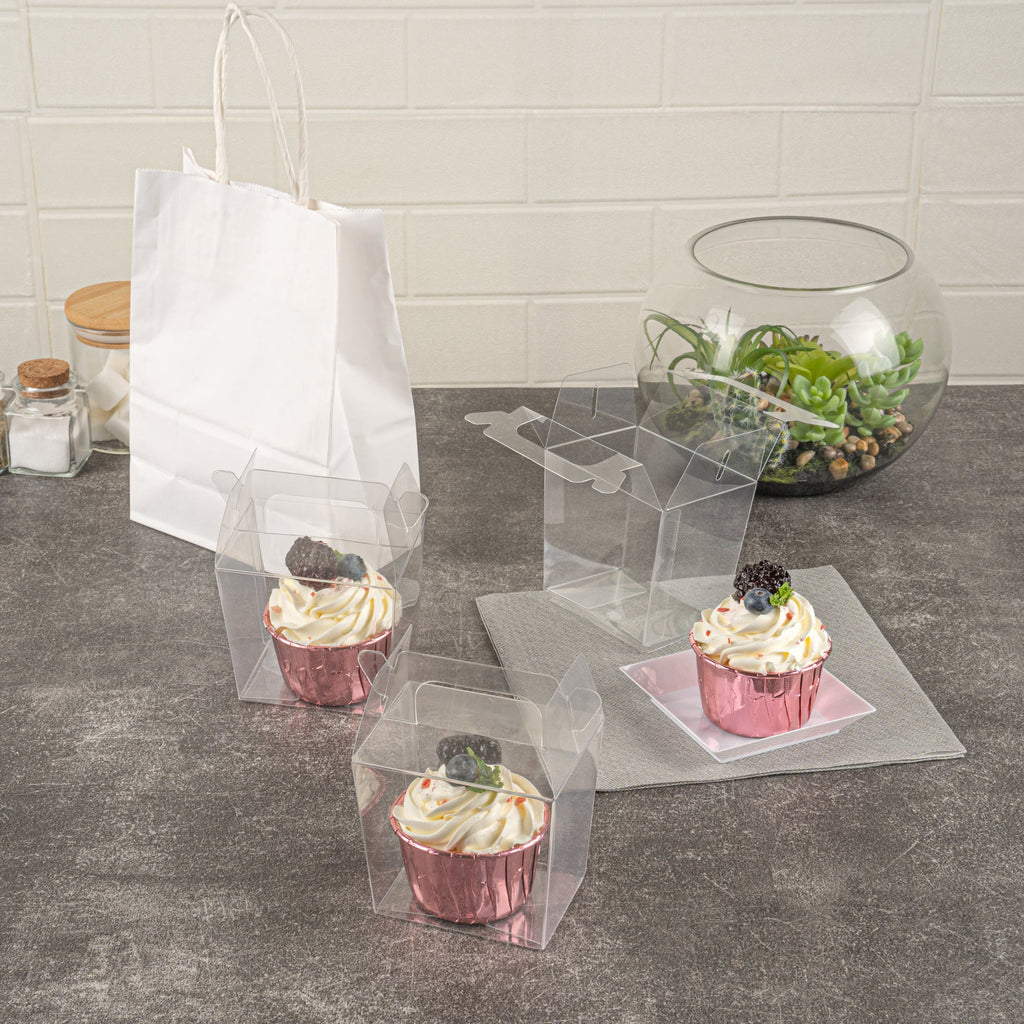 Sweet Vision Clear Plastic Take Out Box - with Handle - 3 1/4" x 2 1/2" x 4 1/2" - 100 count box