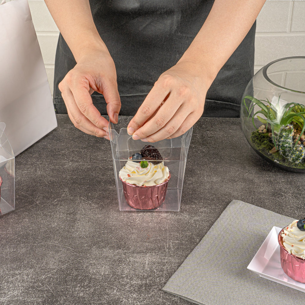Sweet Vision Clear Plastic Take Out Box - with Handle - 3 1/4" x 2 1/2" x 4 1/2" - 100 count box