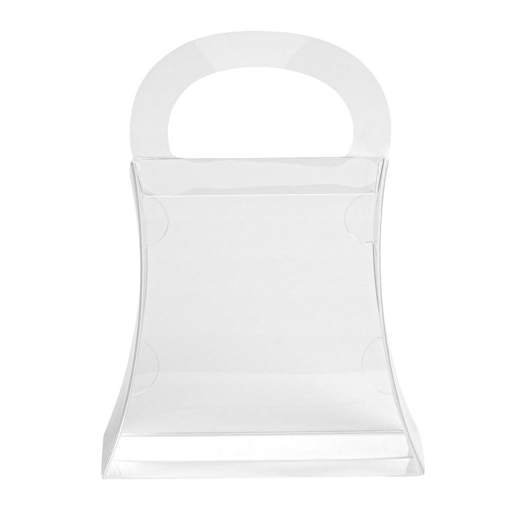 Sweet Vision Clear Plastic Purse Box - with Handle - 4" x 1 1/2" x 5 1/2" - 100 count box