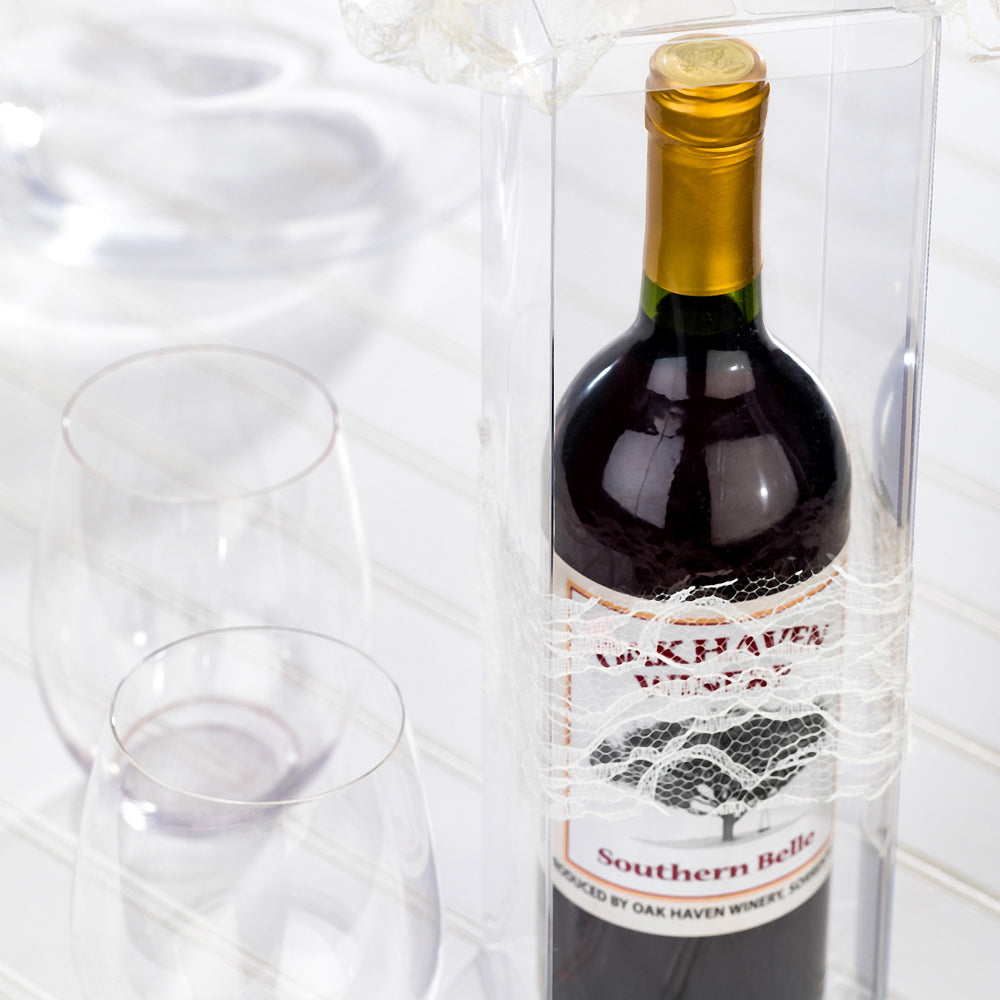 Vino Vision Clear Plastic Wine Box - Pop & Lock Bottom - 12 1/2" x 3 1/2" x 3 1/2" - 100 count box