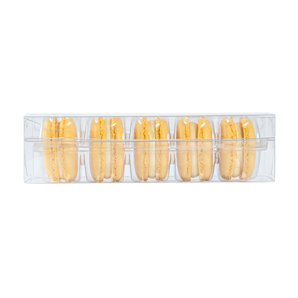 Sweet Vision Clear Plastic French Macaron Box - Fits 5 Macarons - 7 1/2" x 2 1/2" x 2" - 100 count box