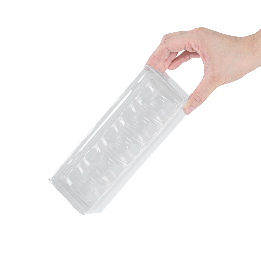 Sweet Vision Clear Plastic French Macaron Box - Fits 5 Macarons - 7 1/2" x 2 1/2" x 2" - 100 count box