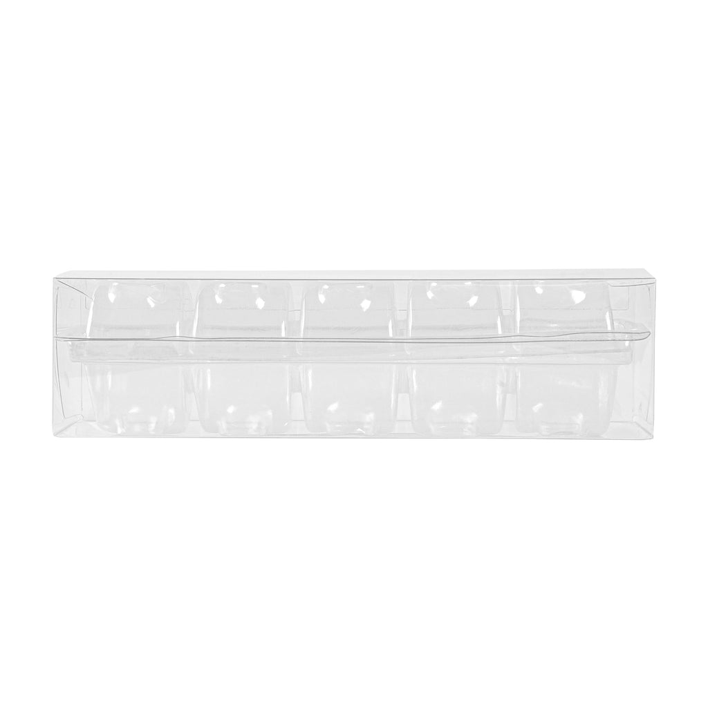 Sweet Vision Clear Plastic French Macaron Box - Fits 5 Macarons - 7 1/2" x 2 1/2" x 2" - 100 count box