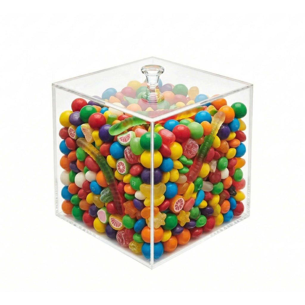Clear Tek Clear Acrylic Medium Candy Container - Display Box - 6" x 6" x 6" - 1 count box