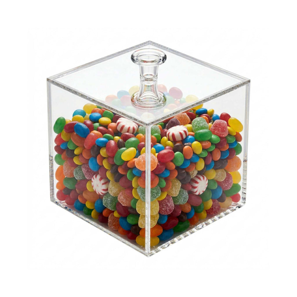 Clear Tek Clear Acrylic Small Candy Container - Display Box - 4" x 4" x 4" - 1 count box