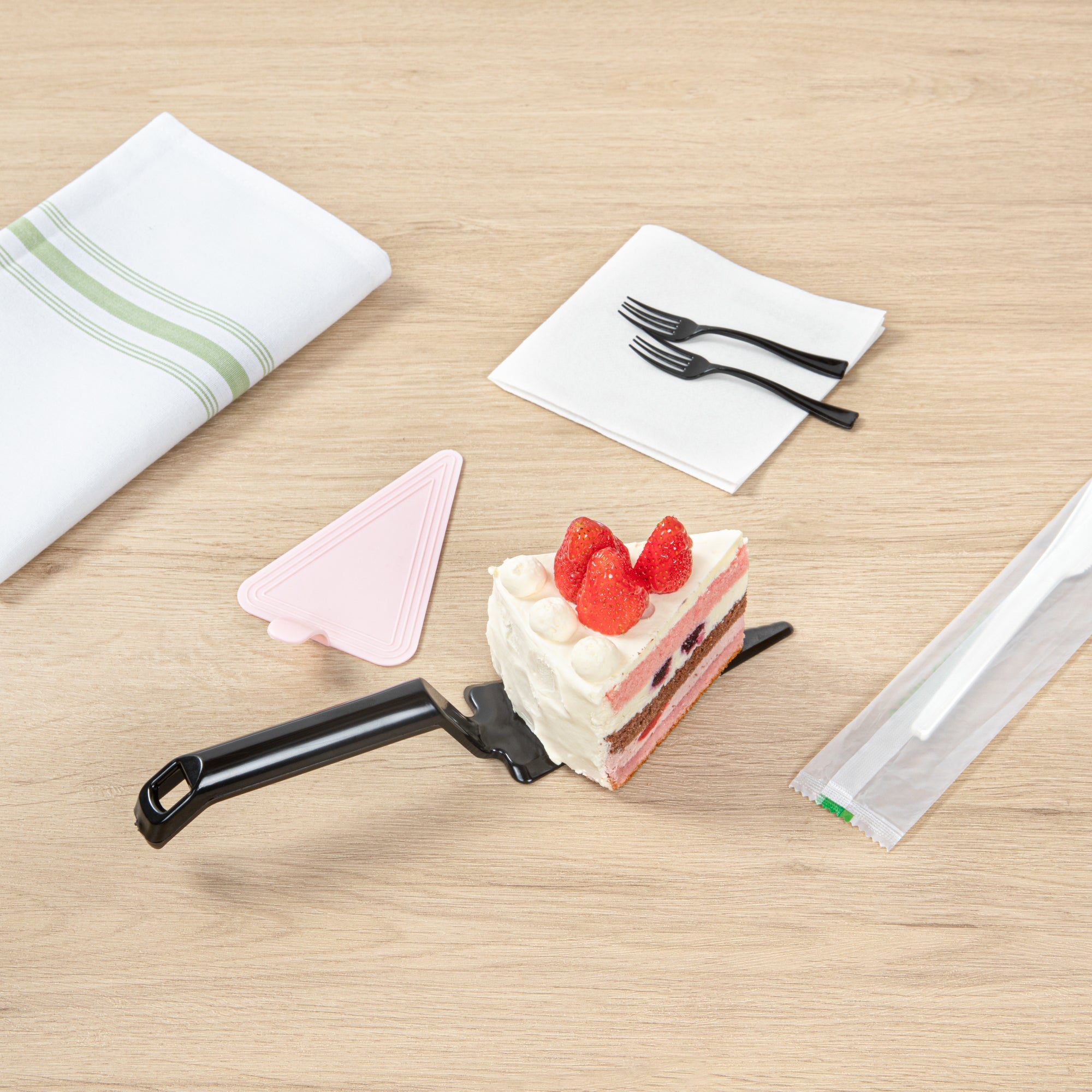 Cater Tek Black Plastic Cake Server - Recyclable - 10" x 2" x 1" - 10 count box